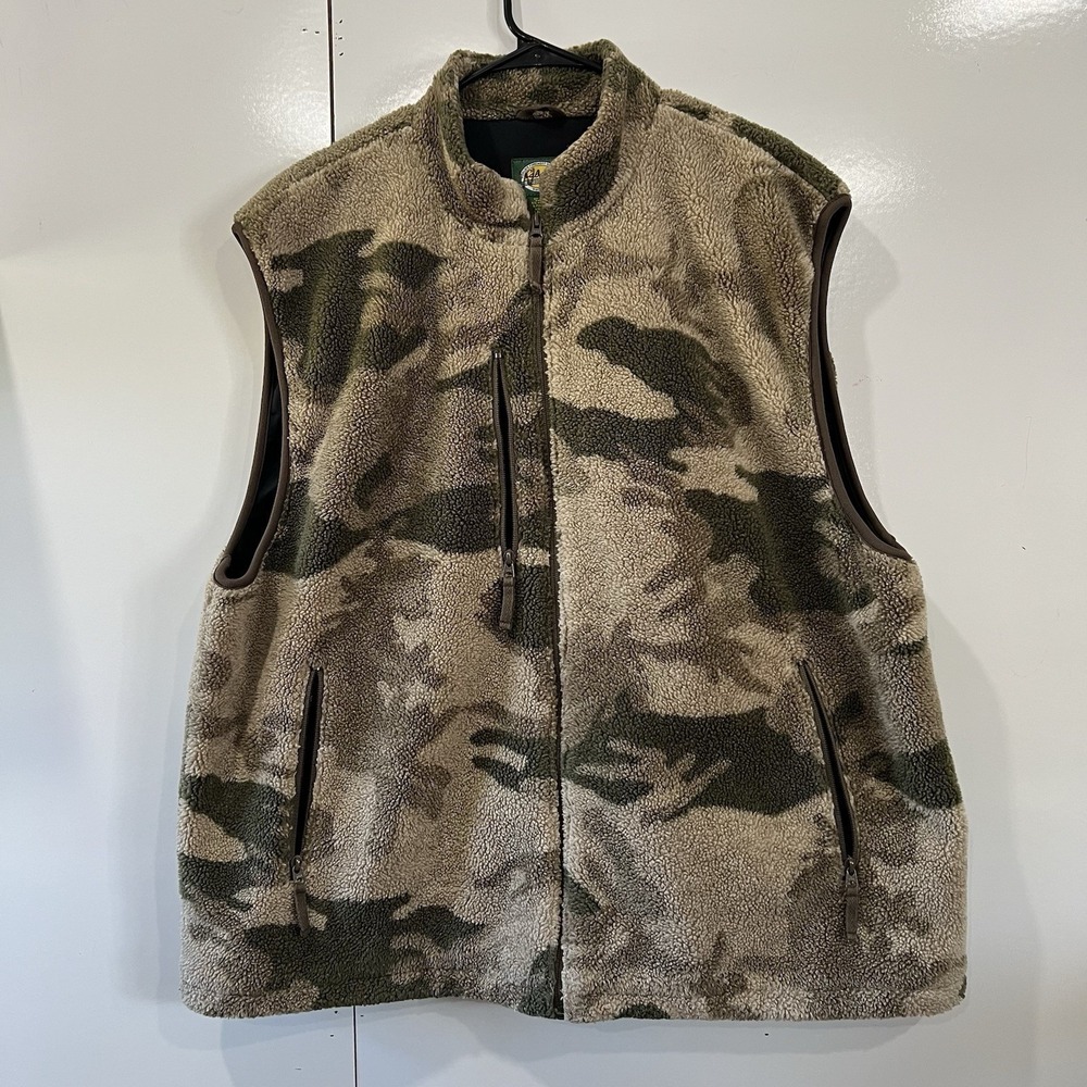 CABELA'S Fleece Outfitter Camo Vest With Pants Size 2x Rare Good Shape